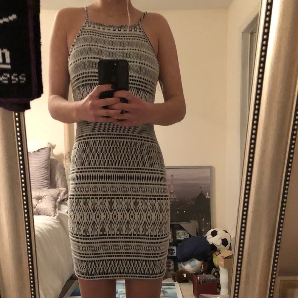 Black and white tight dress